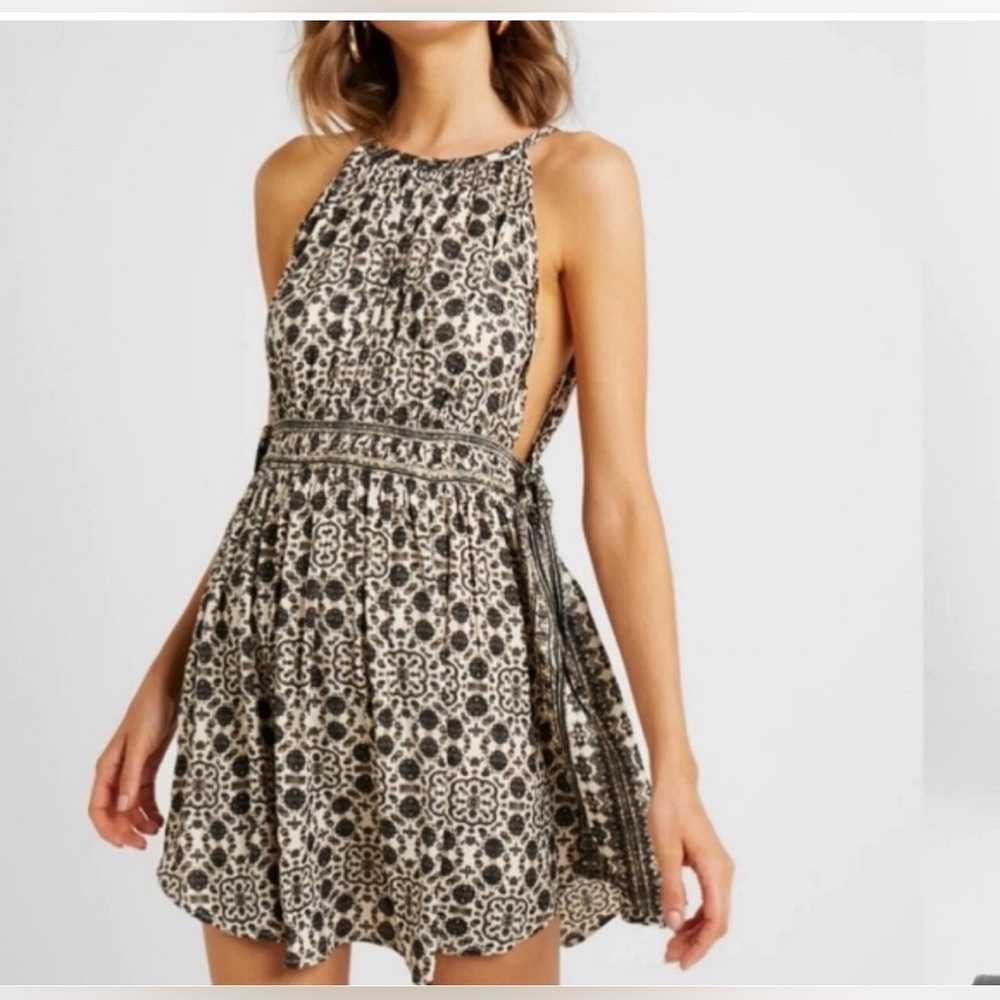 Free People Mid Summers Day Open Tie Side Sleeveless Tunic Top Size Medium